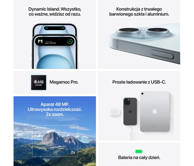 APPLE iPhone 15 128GB Niebieski MTP43PX/A - 1179984 - zdjęcie 8